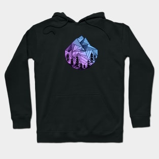 Purple Geometric Mountain Logo Design Hoodie